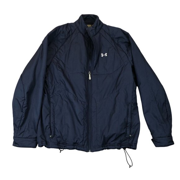Under Armour Other - Under Armour Mens Windbreaker Jacket Large Navy Full Zip Outdoors High Neck
